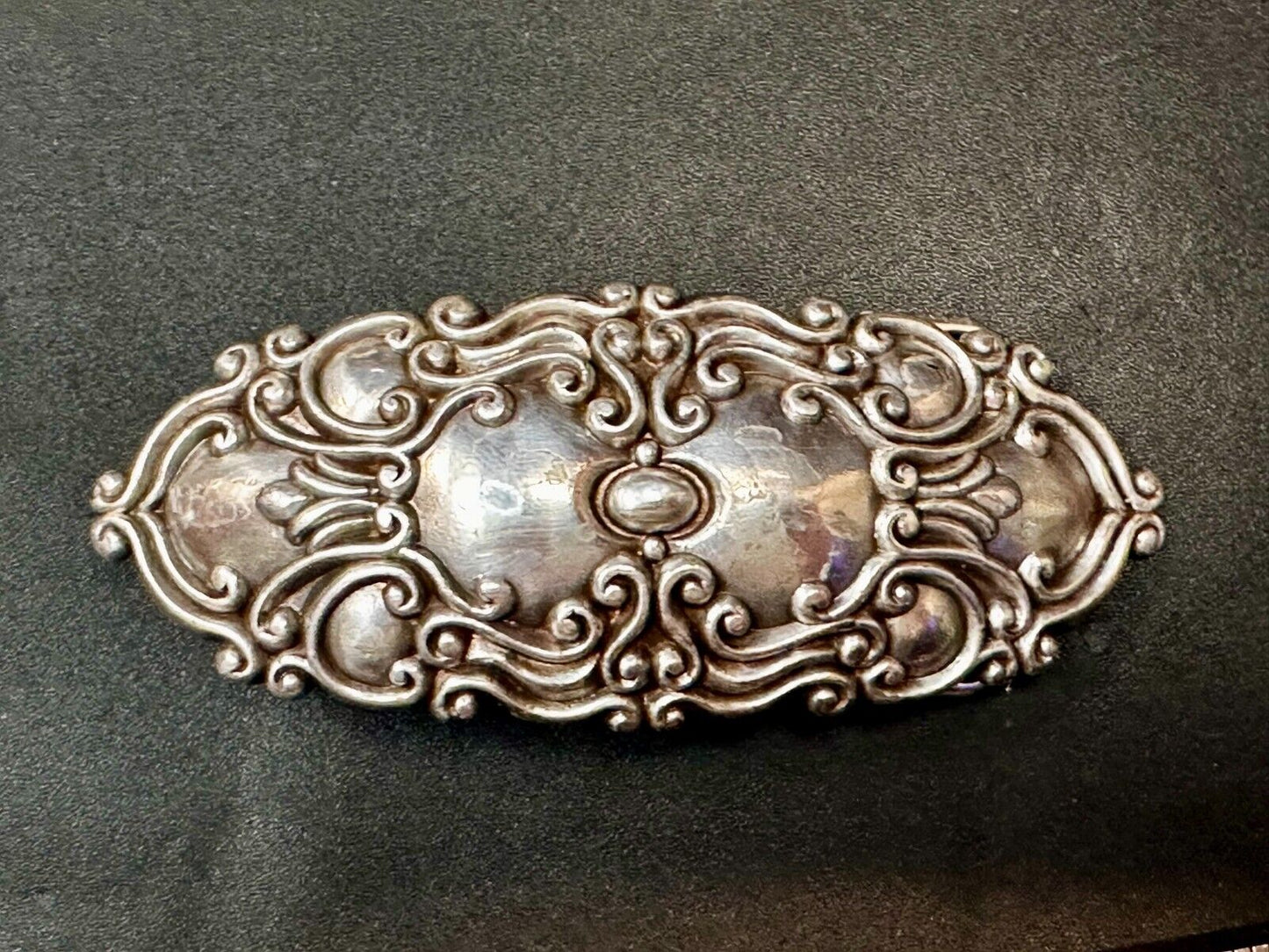 Victorian Art Style Floral Theme Vintage 1997 Silver Tone Belt Buckle