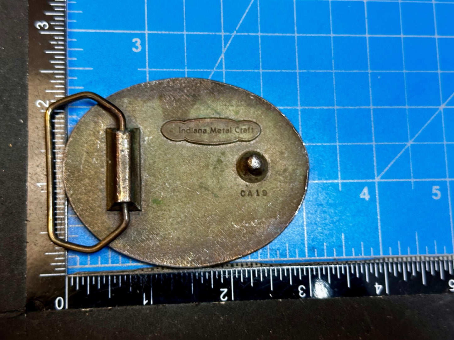 1957 Corvette Chevy Car Collector Brass Tone Indiana Metal Craft Belt Buckle