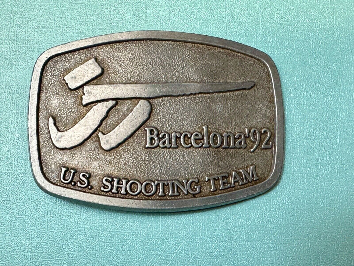 Barcelona 1992 Summer Olympics US shooting team Vintage belt buckle