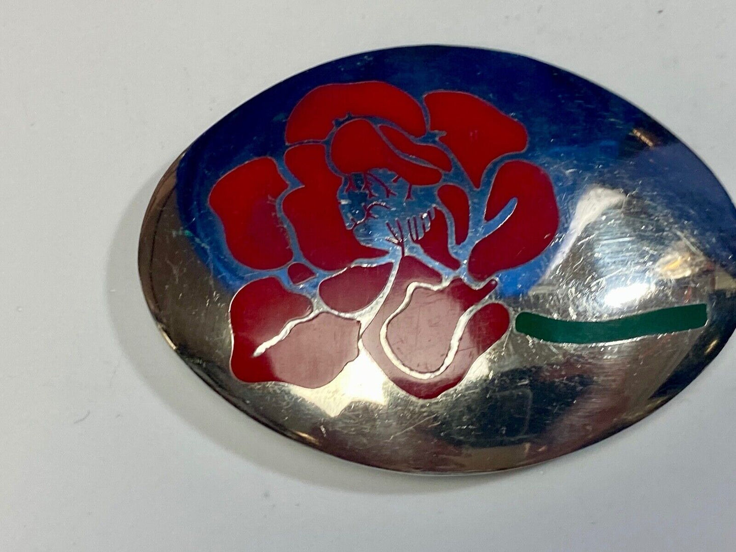 Beautiful southwestern Flower Rose inlaid Western Flair belt buckle