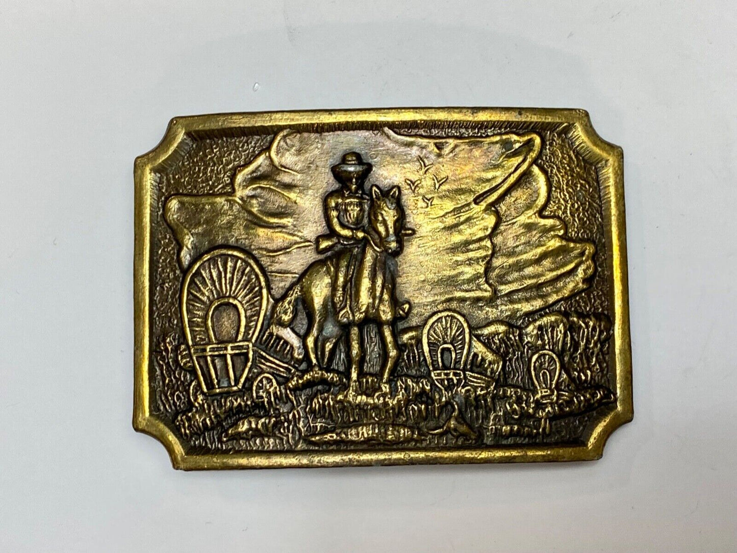 Tall in the Saddle Art Western Horse and Cowboy way of life! Vintage belt buckle