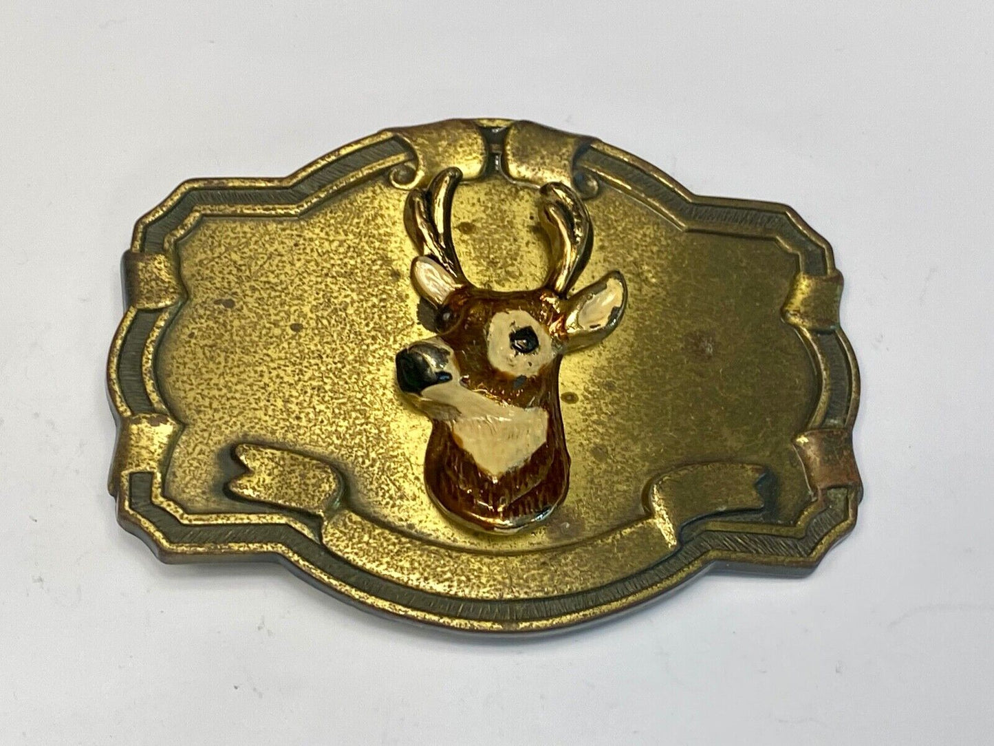 Vintage DEER Head Bust on wall! in western framed belt buckle