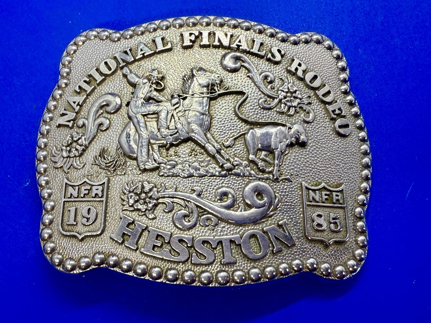 1985 Hesston NFR National Finals Rodeo Calf Roping 3rd Edition Belt Buckle