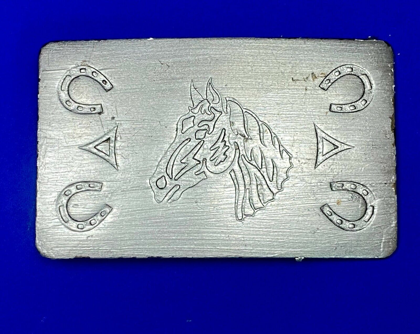 Vintage Chambers Belt Co. Usa Horse Head Belt Buckle Horseshoes Wear