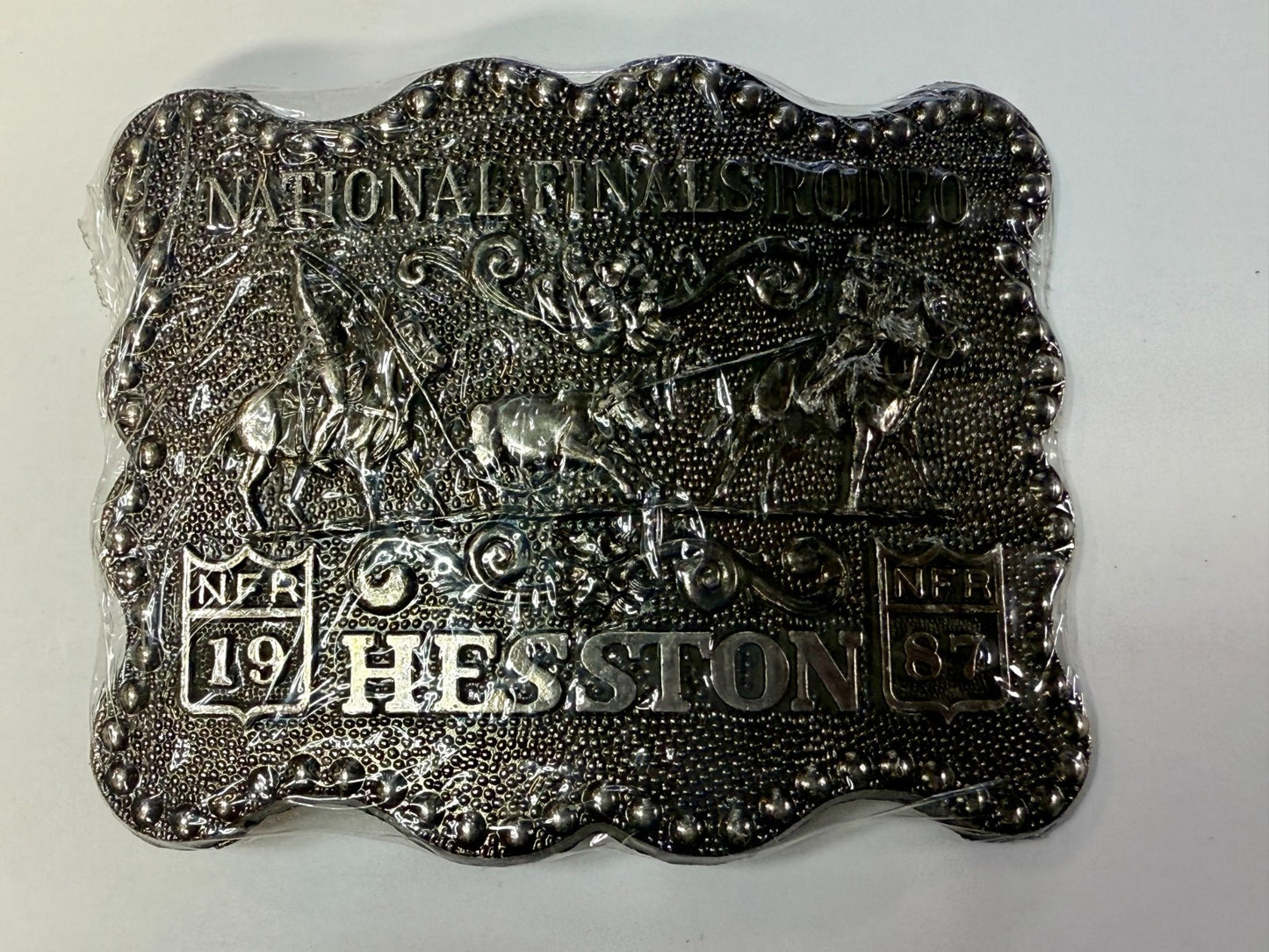 1987 Hesston NFR National Finals Rodeo Calf Roping NOS Belt Buckle