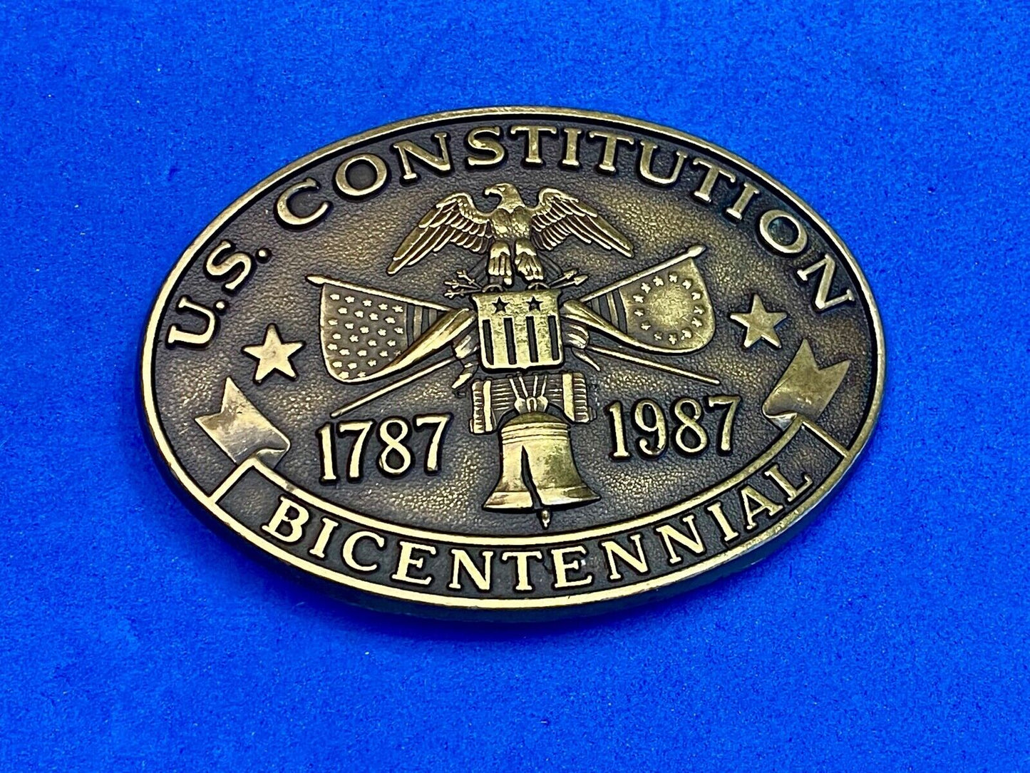 200Th Anniversary Us Constitution Commemorative Western Patriotic Belt Buckle