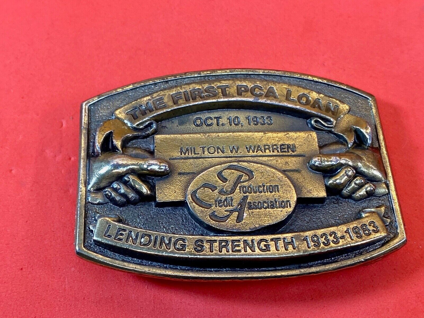 The First Pca Loan Belt Buckle - Lending And Strength Production Credit Assn.
