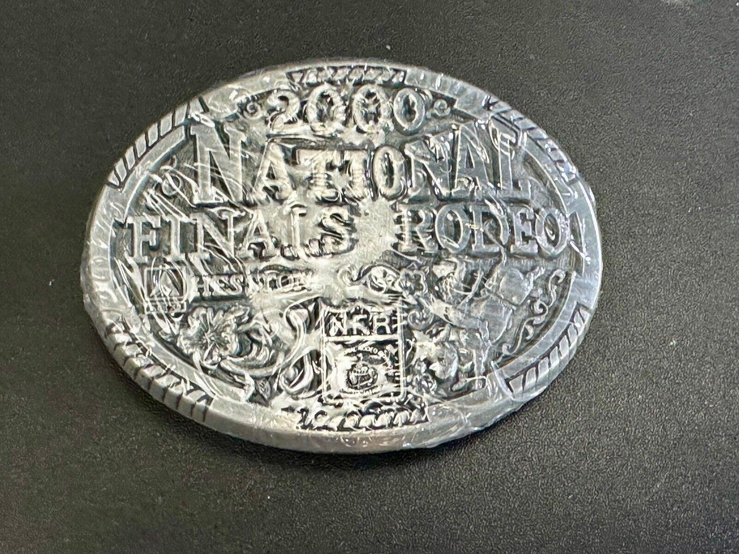 2000 Youth Sized Hesston National Finals Rodeo Bull Riding Cowboys belt buckle