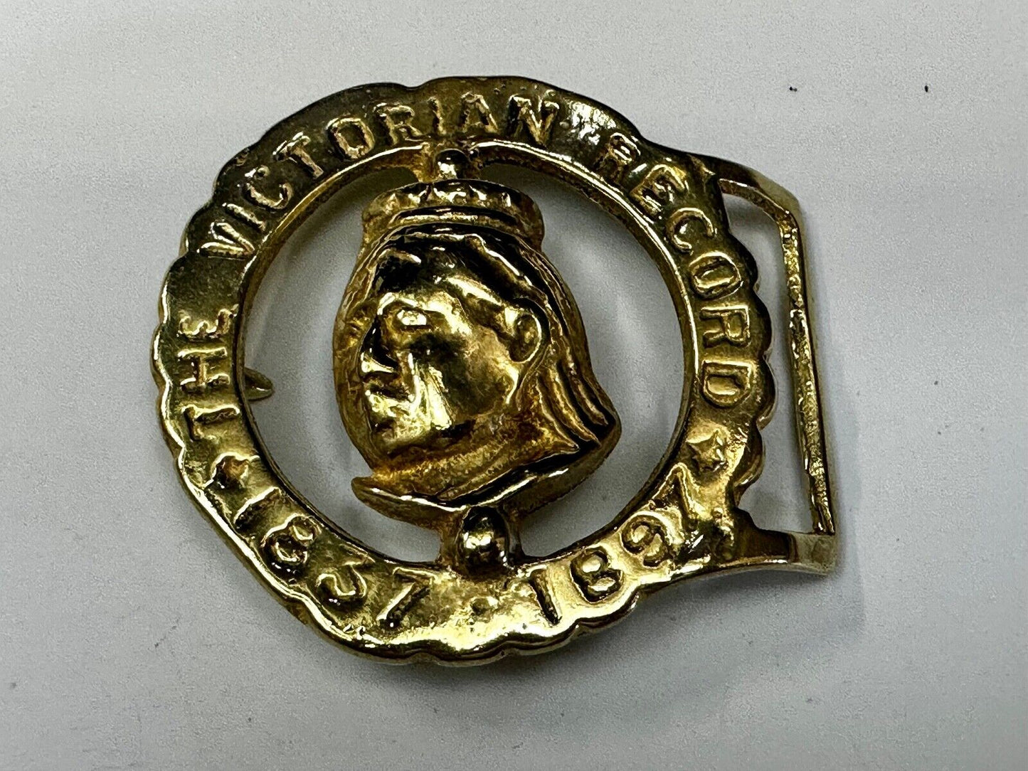 The Victorian Record Queen Victoria Royalty Horse Medallion Belt Buckle