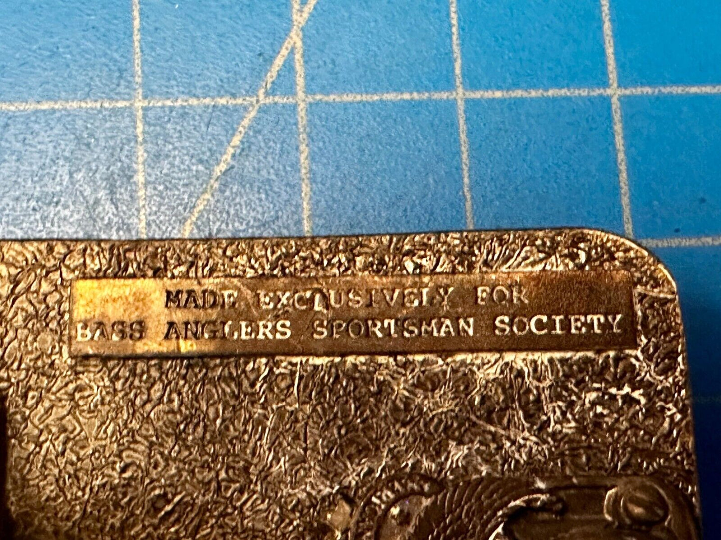 1988 Bass Anglers Sportsman Society Club Great American Belt Buckle
