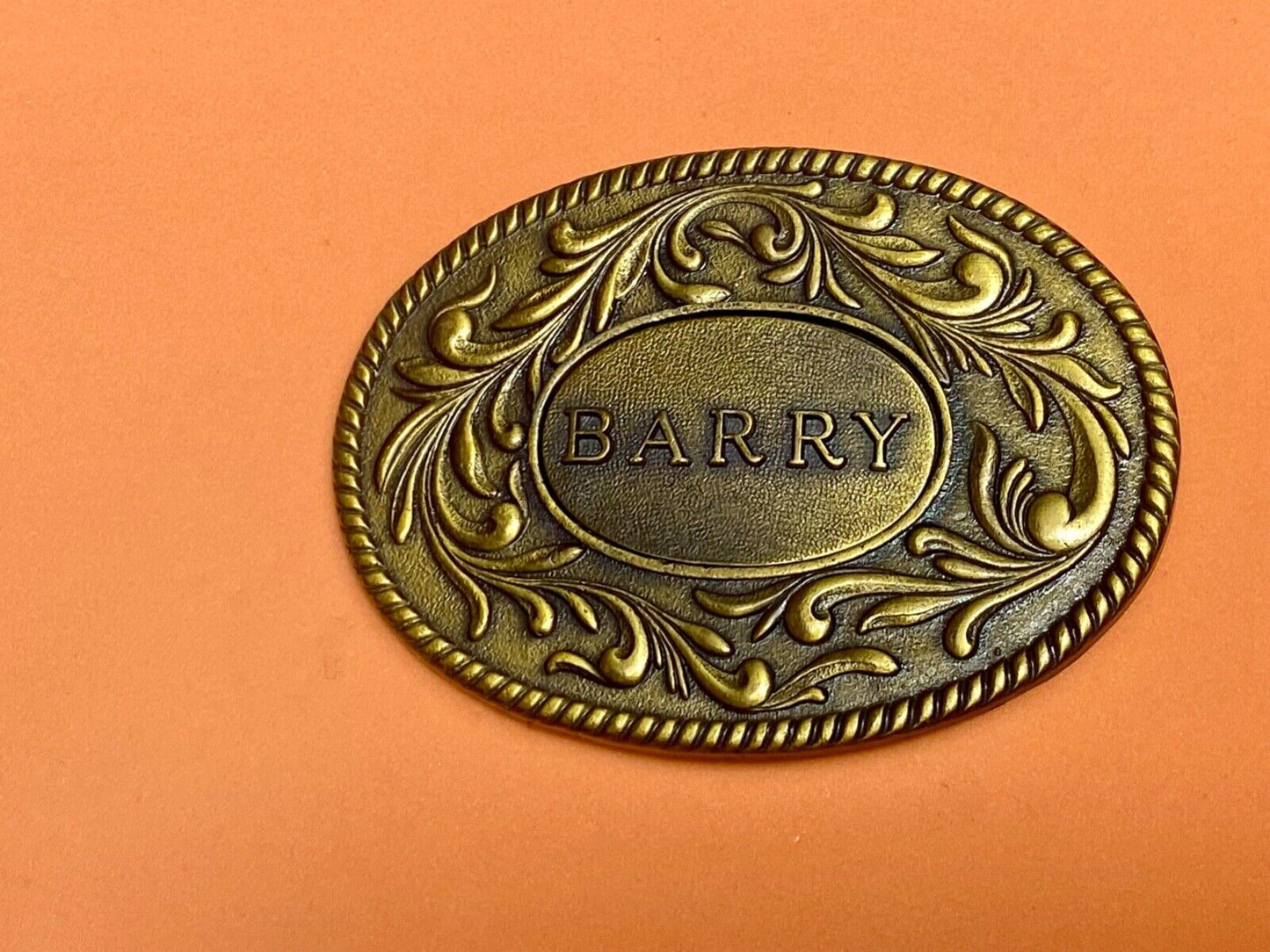 BARRY - western ornate flower swirl belt buckle by Kinney Co