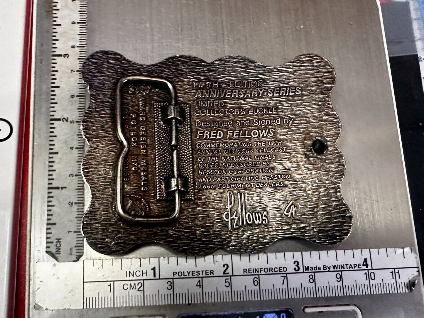 1987 ADM Hesston NFR National Finals Rodeo Cowboys Western Belt Buckle