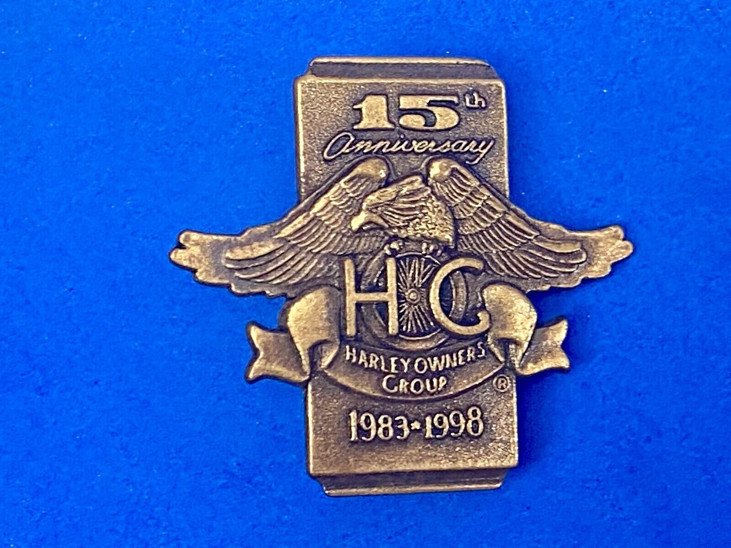 1998 15Th Anniversary Harley Davidson Hog Harley Owners Group Motorcycles Pin