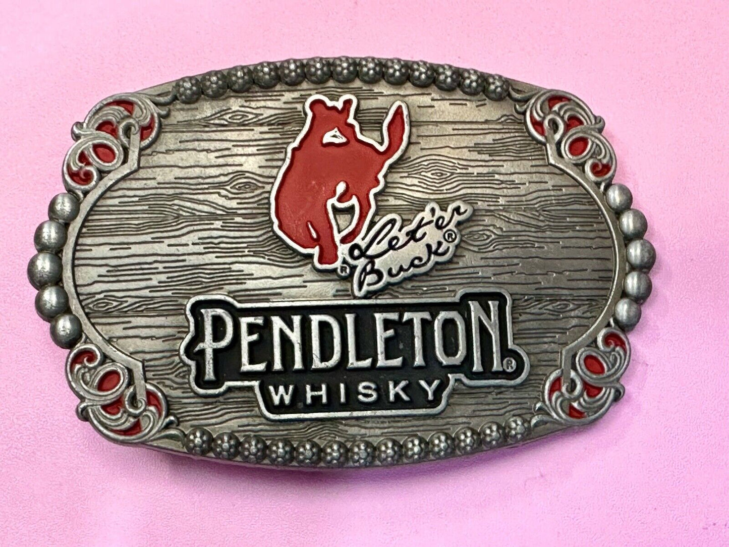2023 Pendleton Whisky Let'er Buck Montana Silversmith Rodeo Cowboys Belt Buckle