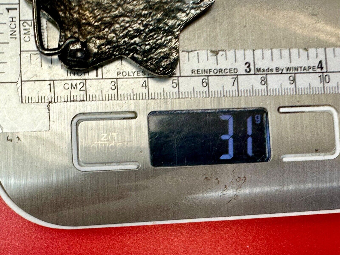 Abstract STAR Cutout 2.5" wide silver tone sheriff badge shaped belt buckle