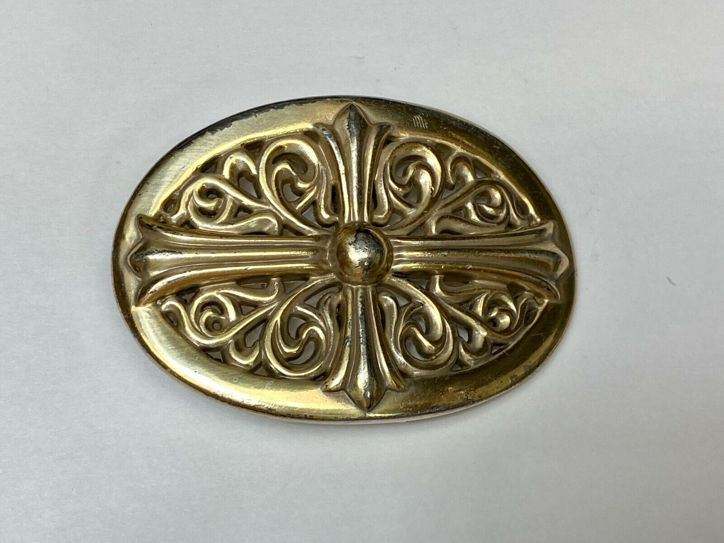 Beautiful Ornate Gold Color Western See Through Oval Belt Buckle