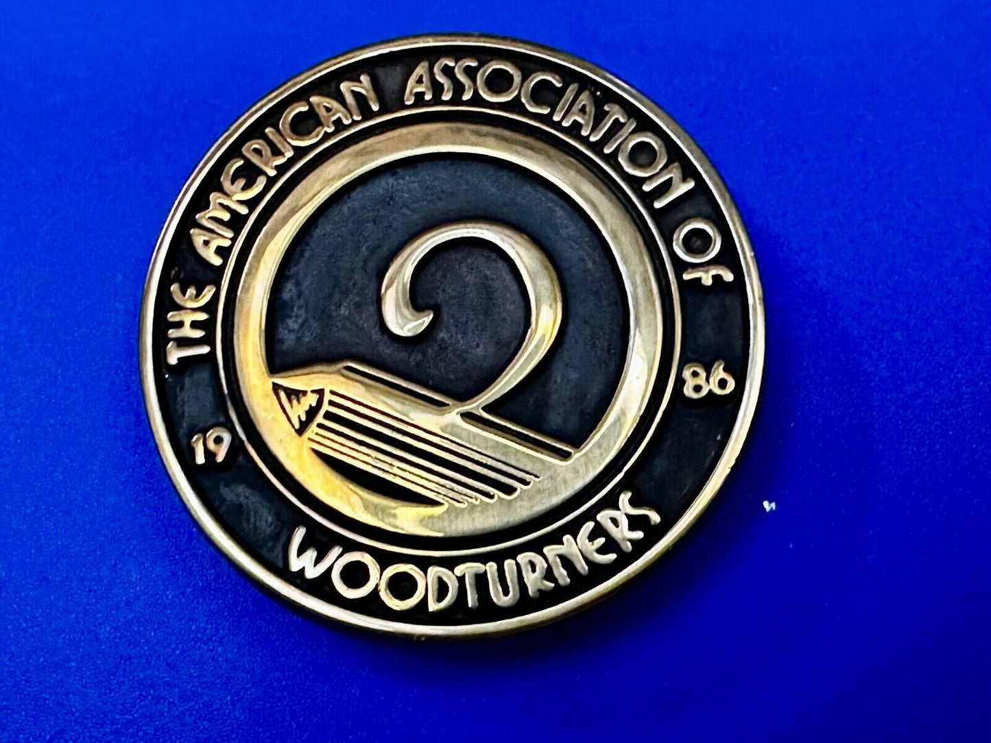 The American Association Woodturners AAW Commemorative Vintage 1986 Belt Buckle