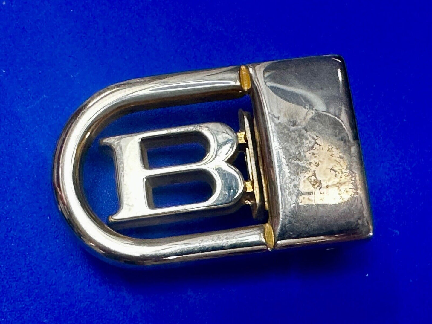 B - Letter Initial Monogram Vintage Gold tone swing arm small belt buckle