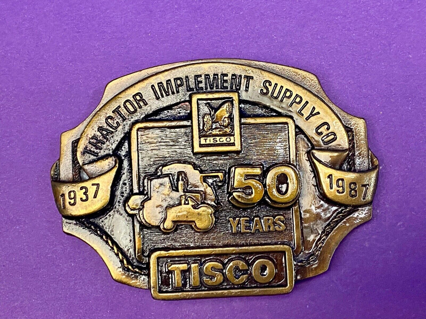 Tisco Tractor Implement Supply Agriculture Farm Farming. 50 Year Belt Buckle