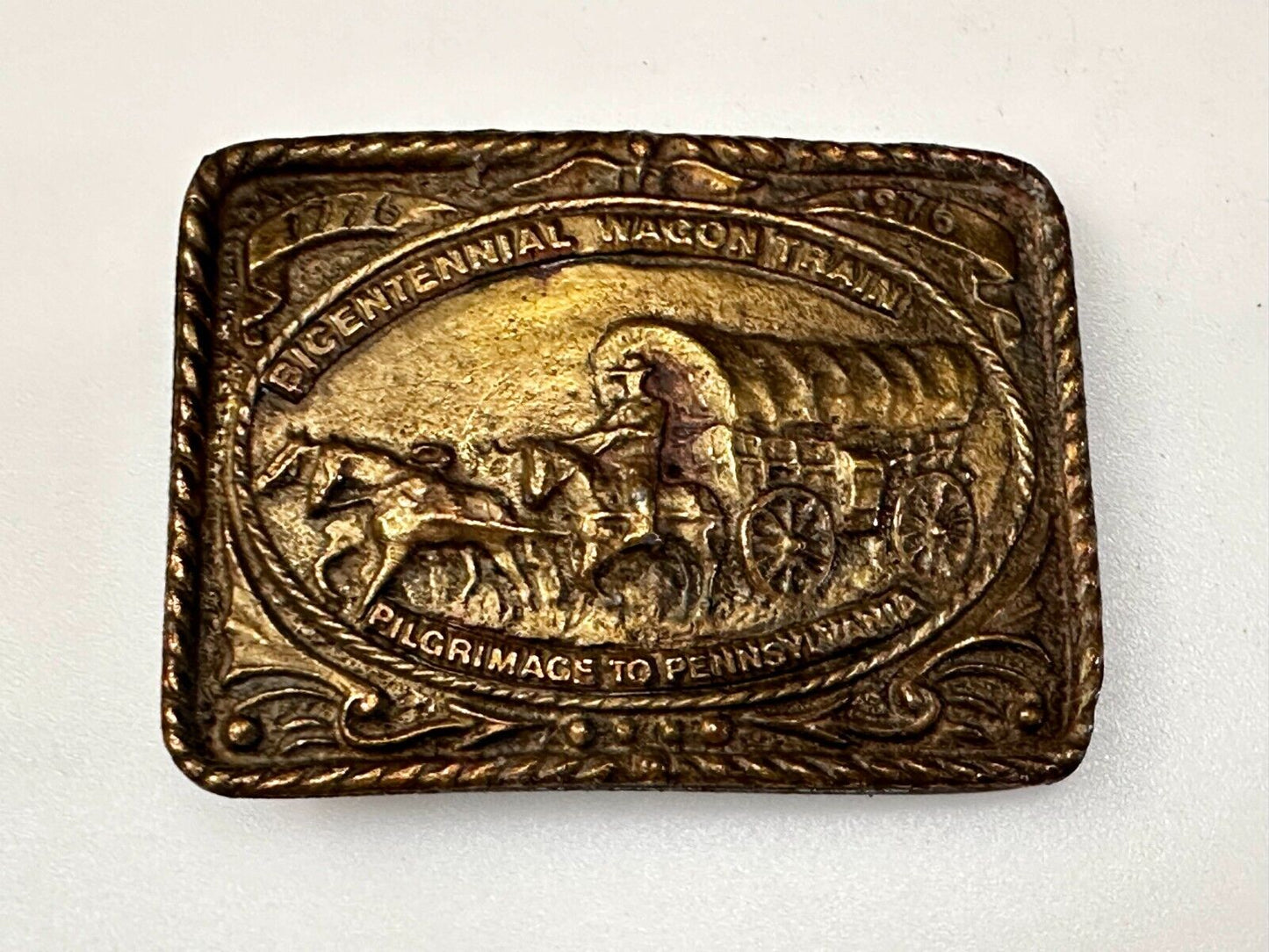 Bicentennial Wagon Train Pilgrimage Pennsylvania American Revolution Belt Buckle