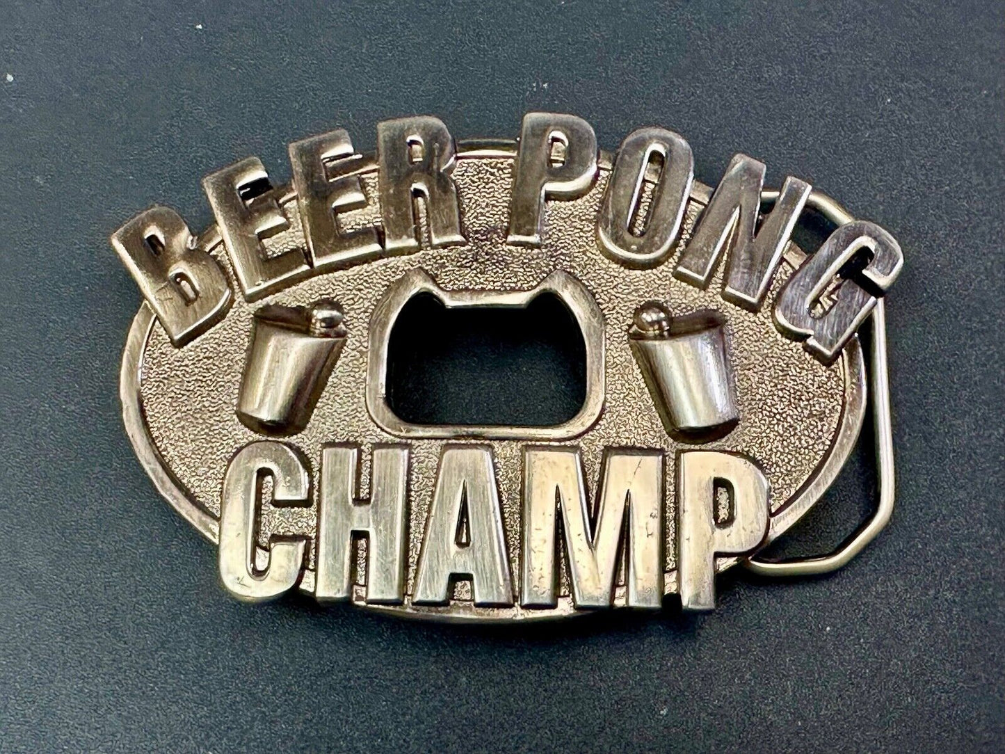 Beer Pong Champ Bottle Opener, Belt Buckle Award funny Novelty by Kalan