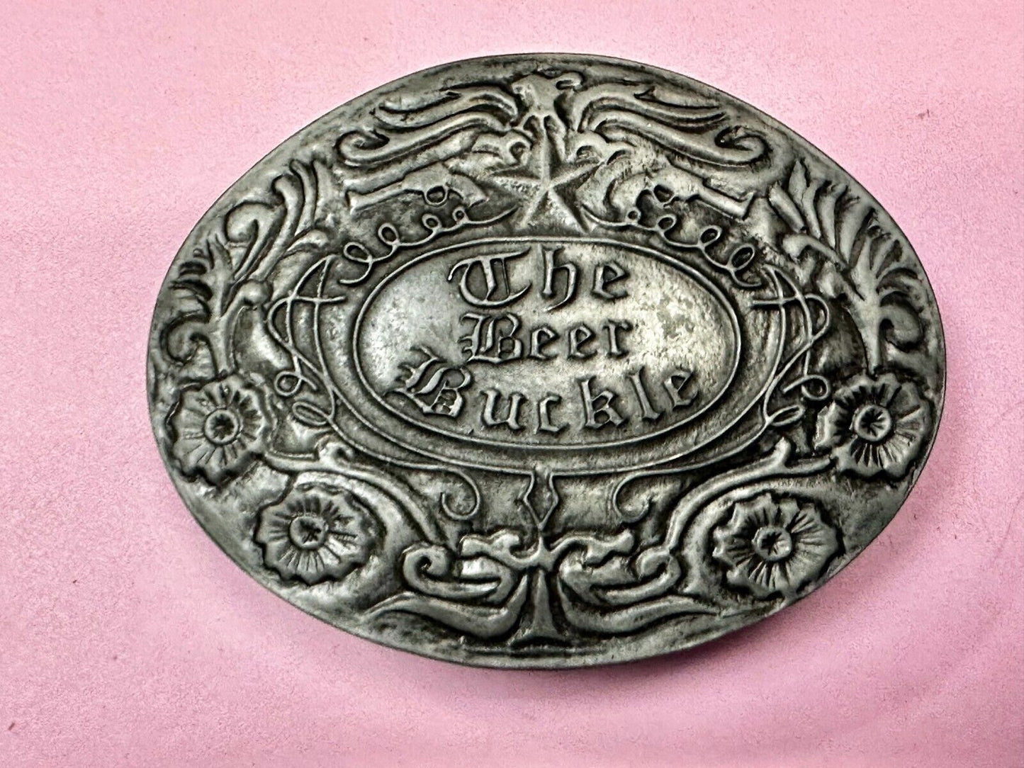 The Beer Buckle - Ornate Large Belt Buckle & Can Holder by BevBuckle
