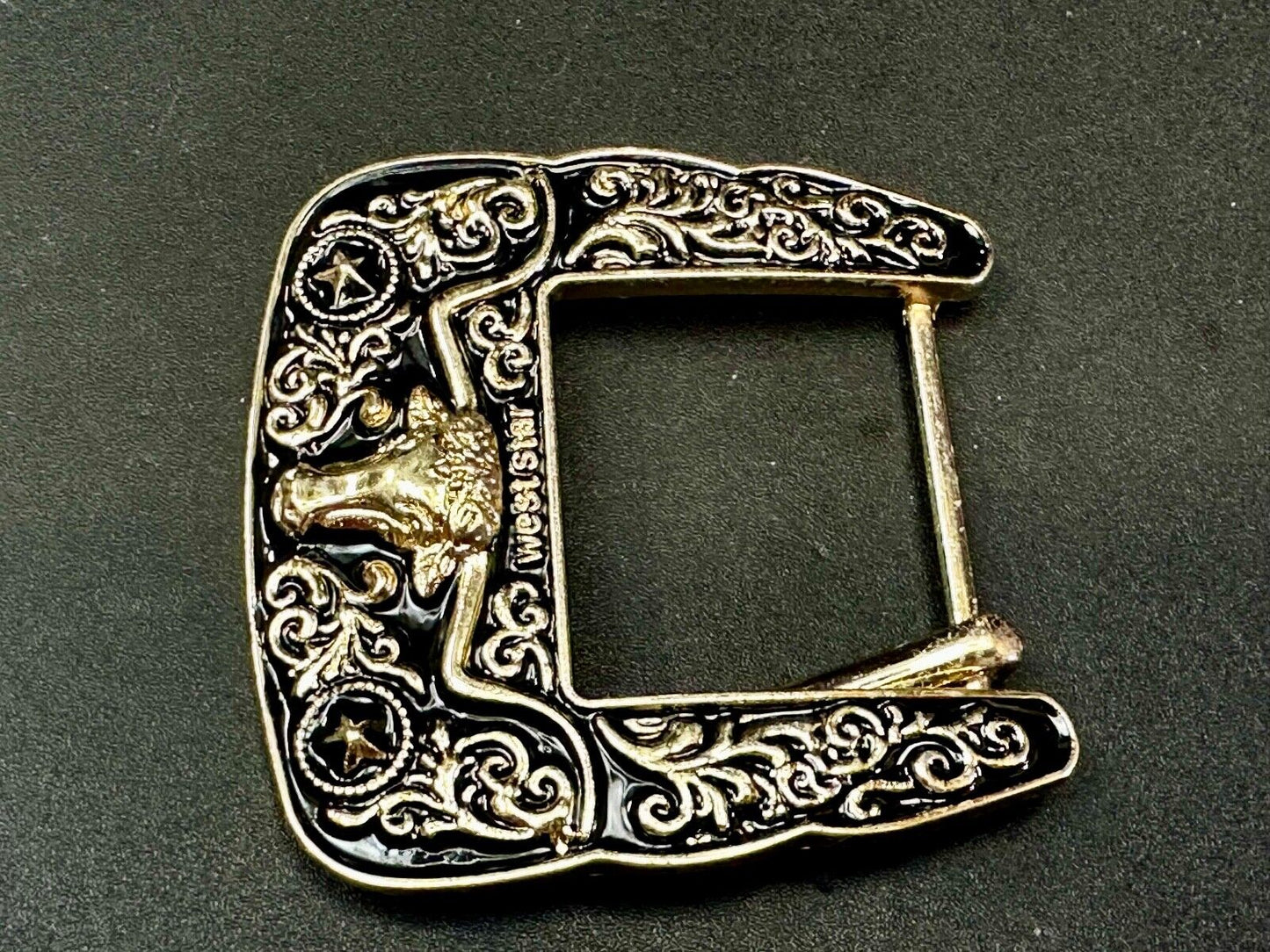 Texas Ranger Style Longhorn Vintage Replacement Dress Belt Buckle West Star