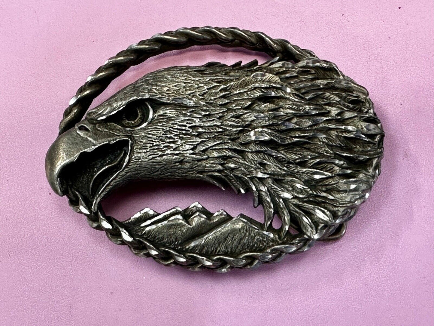 Vintage Eagles Head - Sharp Beak. cutout 1993 EGE Western Belt Buckle