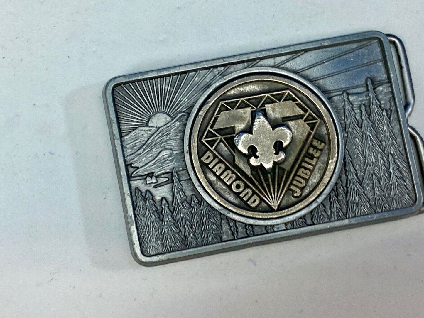 Vintage B.S.A. Diamond Jubilee belt buckle - Boy Scouts of America