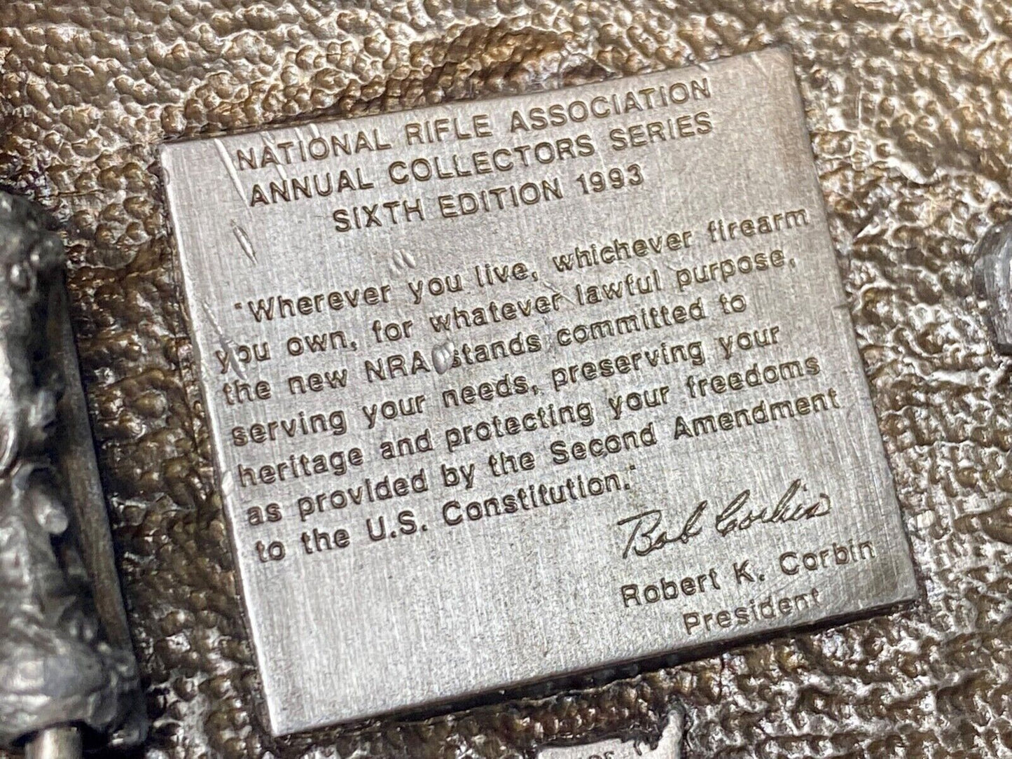 The New NRA Collectors Series 1993 Sixth edition RARE! Gun Rights belt buckle