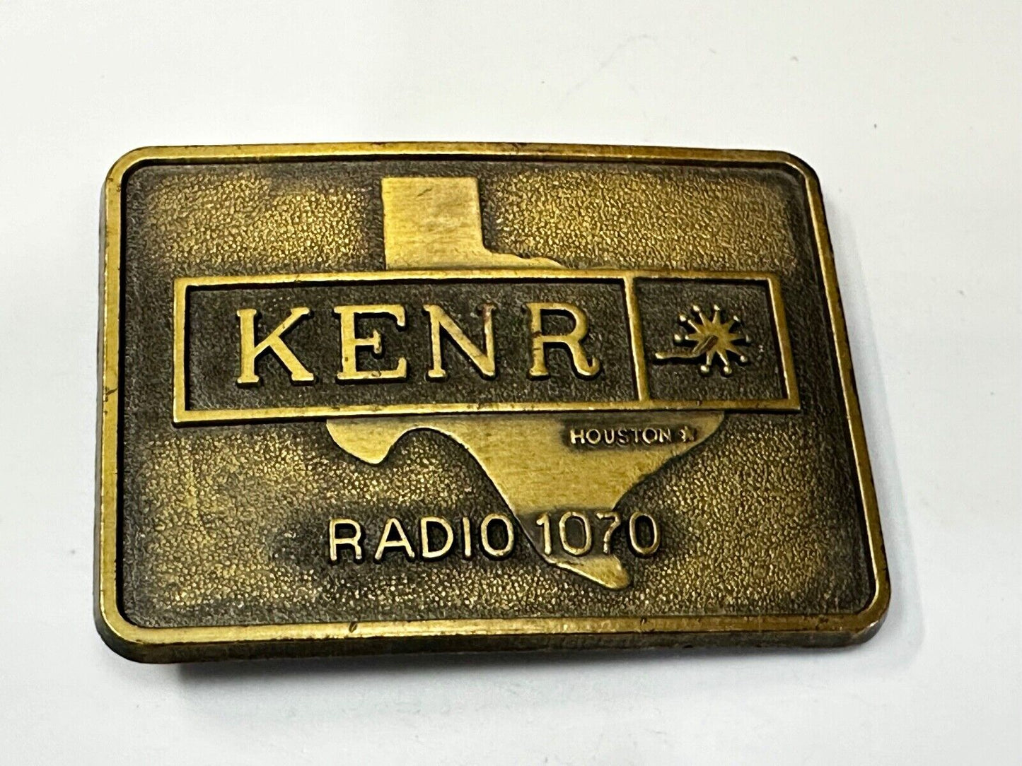 Texas KENR Houston Radio 1070 Vintage Promotional Mo Money Belt Buckle
