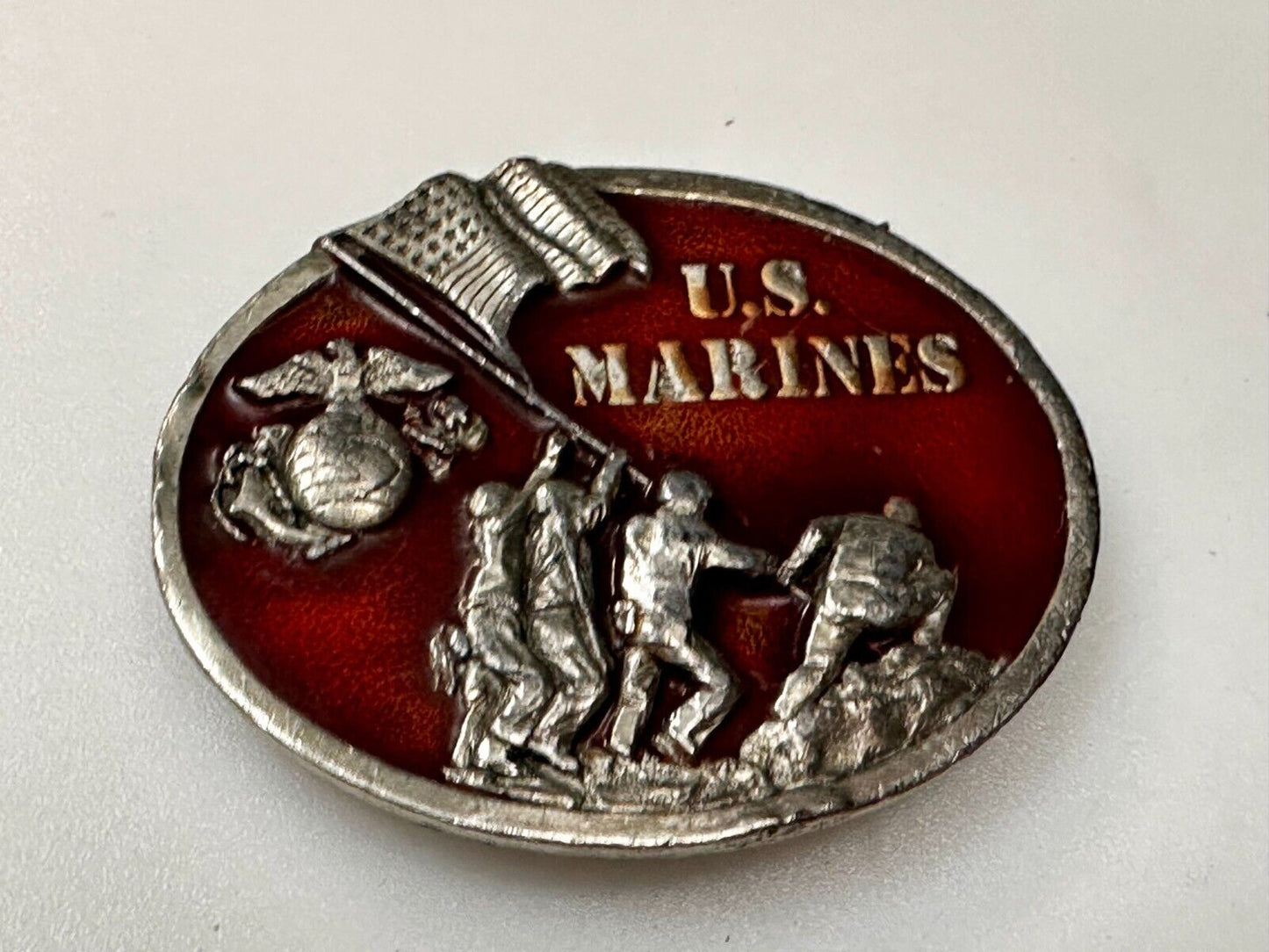 The Few The Proud The U.S Marines VTG 1982 Commemorative Belt Buckle by Bergamot