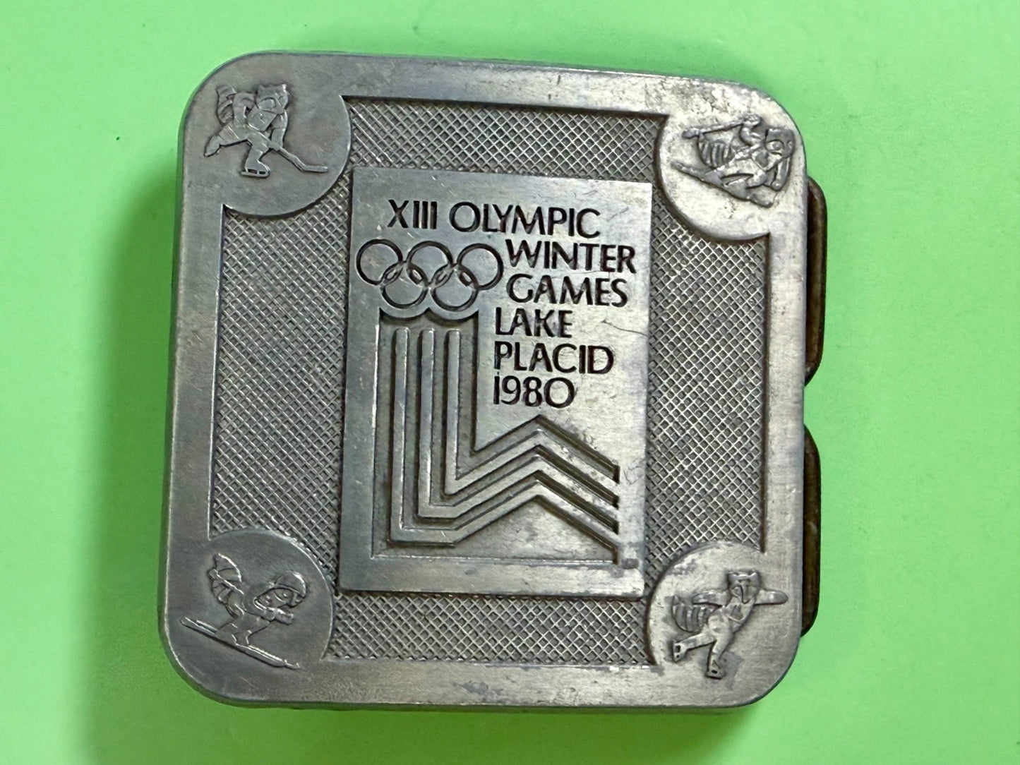 The Olympic Winter Games Lake Placid 1988 Commemorative Silver Color Belt Buckle