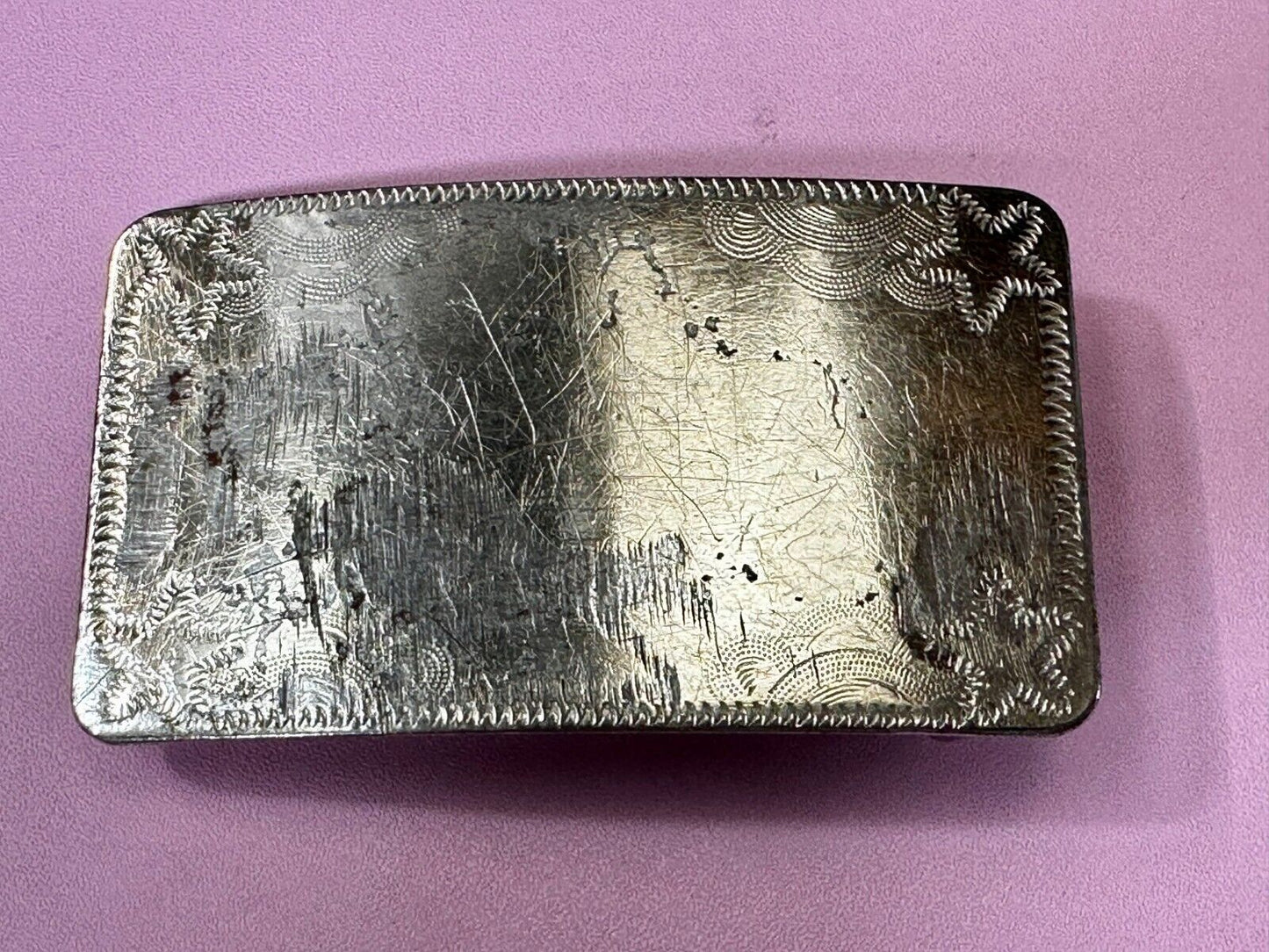 Vintage Engraved Silver Tone Belt Buckle For Craft Project Or To Wear!