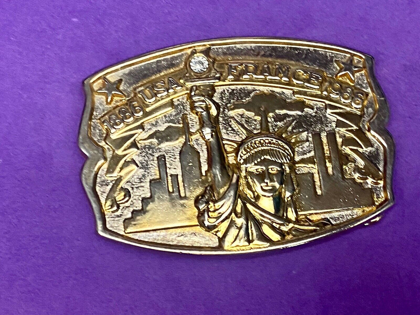 1886 USA FRANCE 1986 vintage Statue of Liberty belt buckle by Hammond Mint