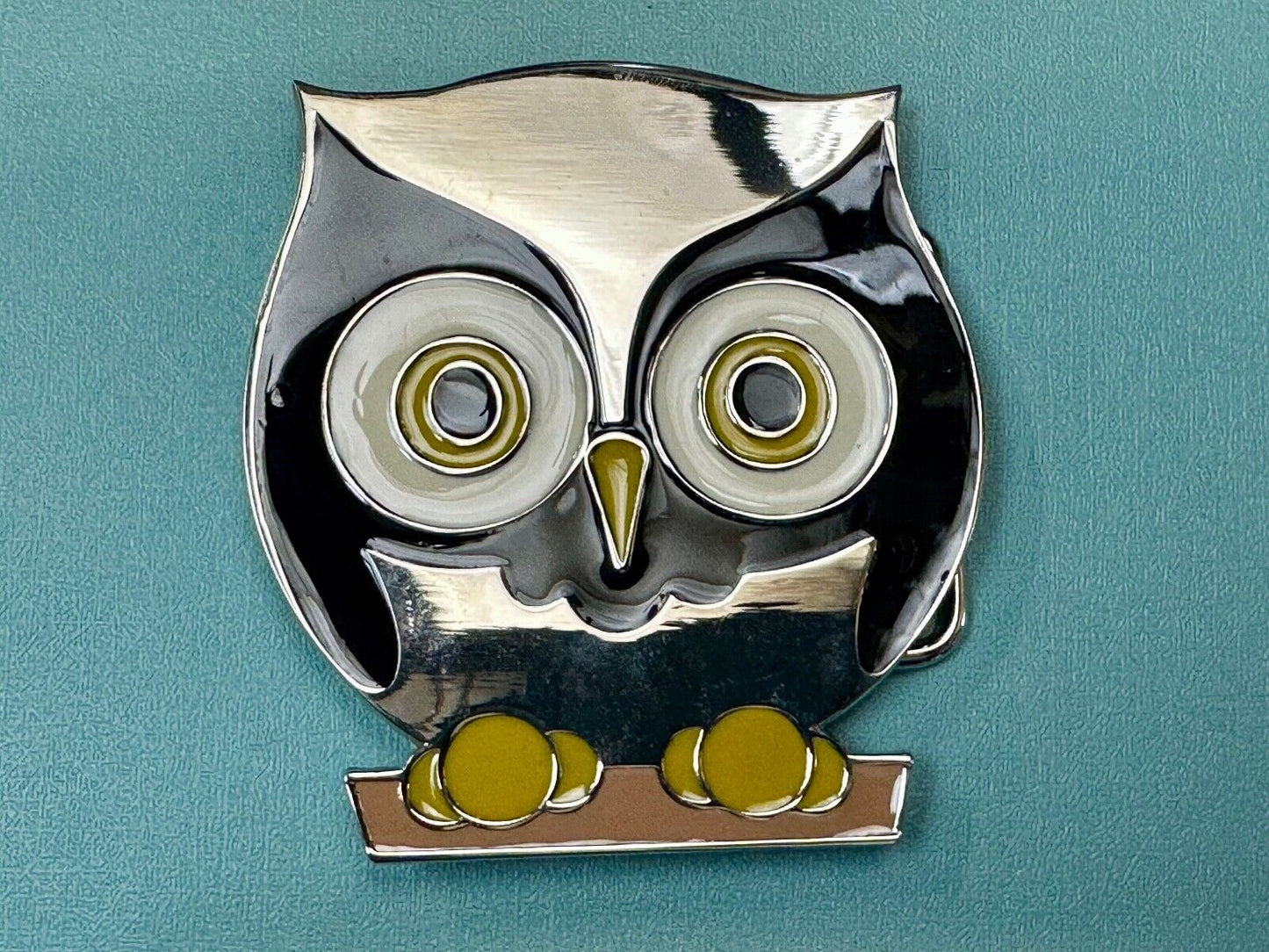 Adorable Perched OWL - Big Eyed Animal Lovers cutout belt buckle