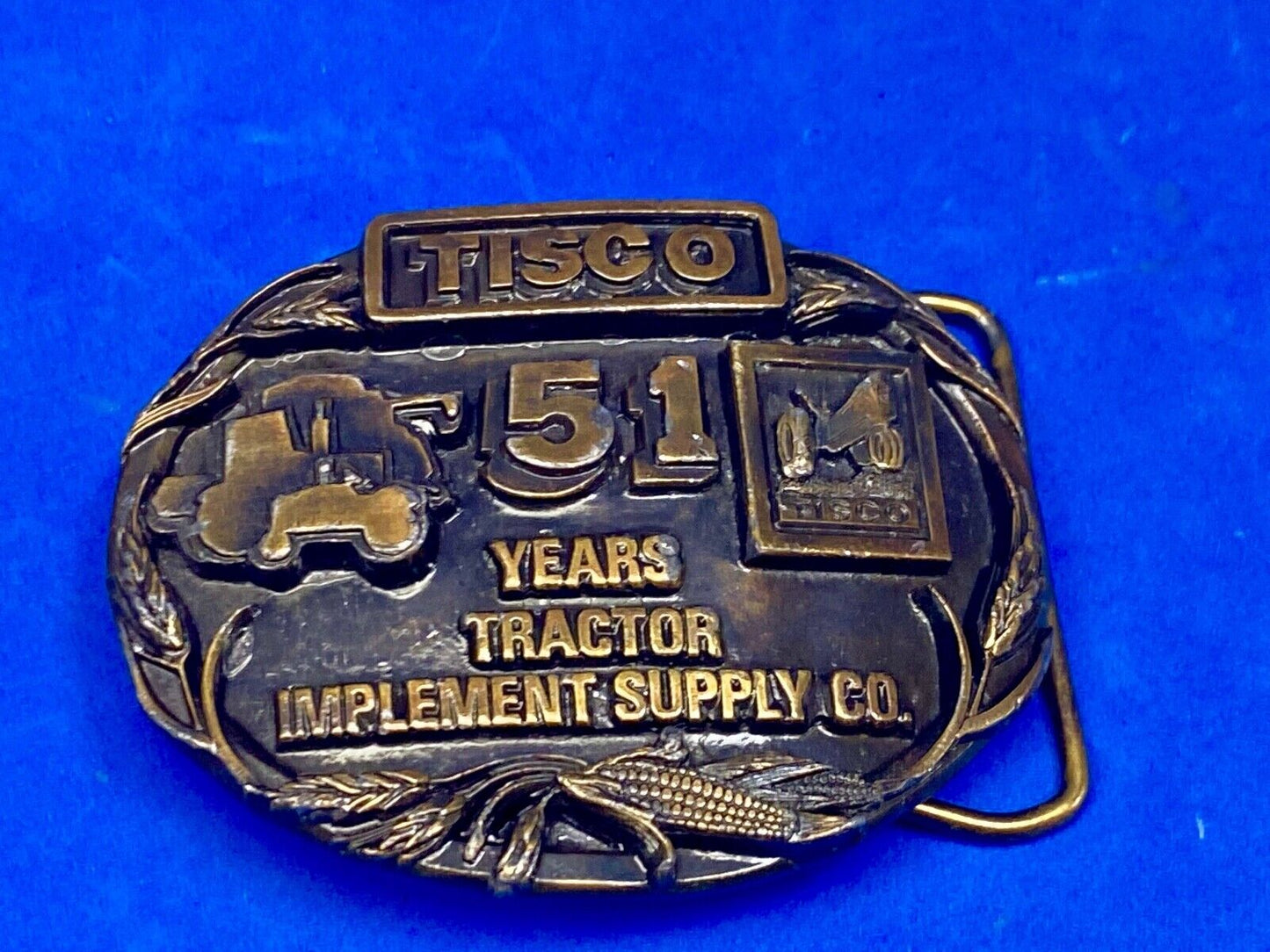 1988 Tisco Tractor Implement Supply Agriculture Farm Farming 51 Year Belt Buckle