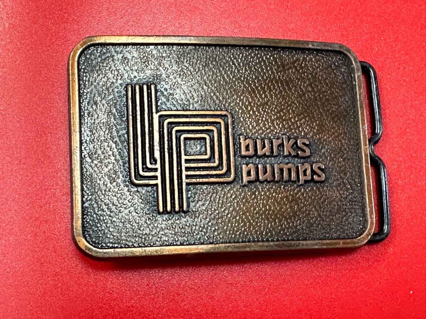 Vintage 1970's Burks Pumps Company Promotional Advertising belt buckle