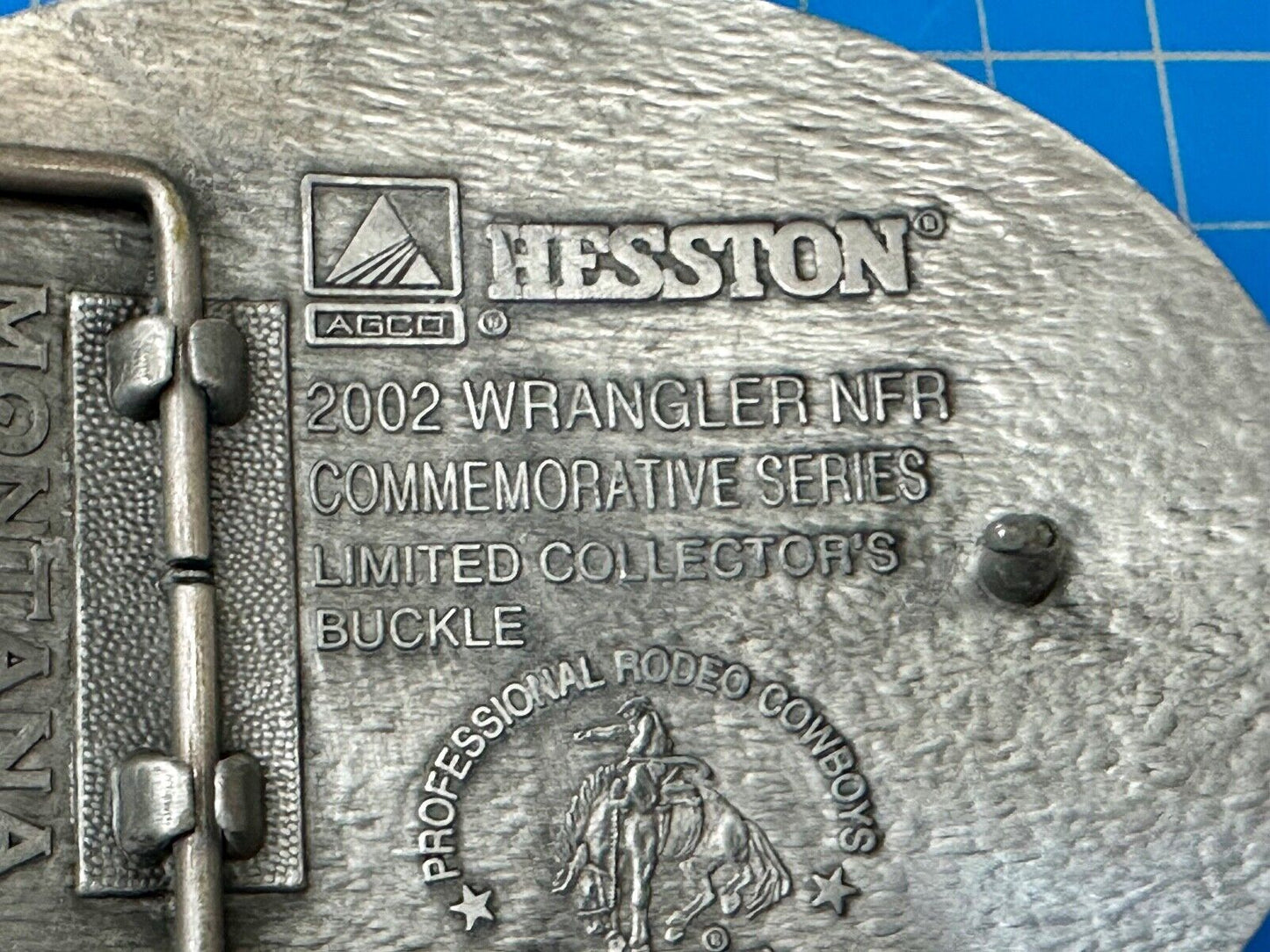 2002 Wrangler Hesston National Finals Rodeo NFR Montana Silversmiths Belt Buckle