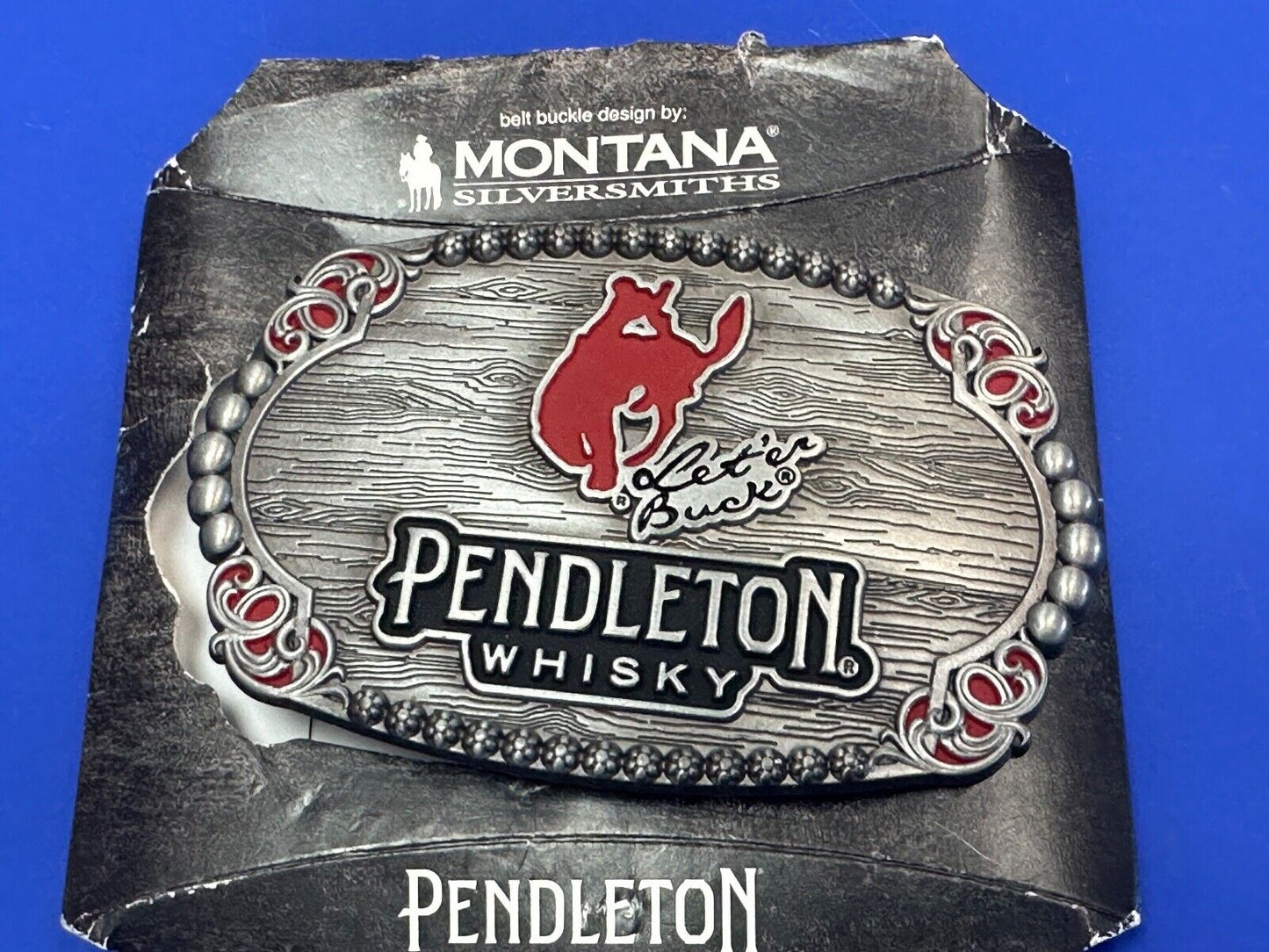 2023 PENDLETON WHISKY BELT BUCKLE MONTANA SILVERSMITHS COWBOY RODEO IN PACKAGING