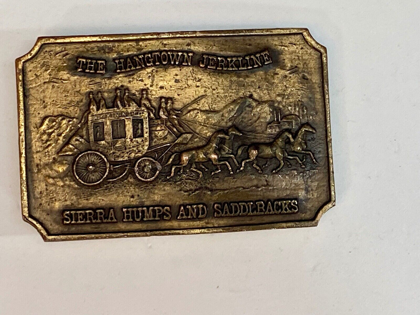 The Hangtown Jerkline - Sierra Humps And Saddlebacks Stagecoach Belt Buckle