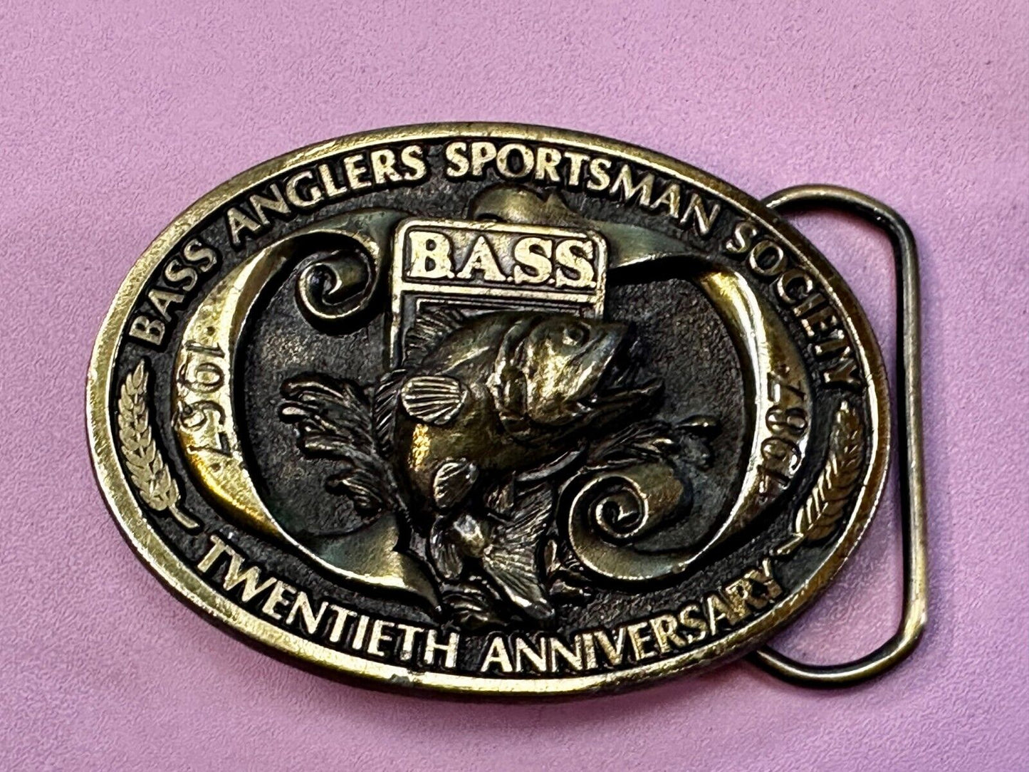 Bass Anglers Sportsman Society 20th Anniversary Fishing Club Belt Buckle