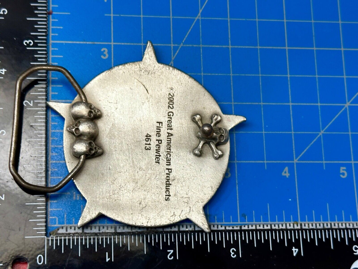 2002 Star in Circle black & Red color Great American Products pewter Belt Buckle