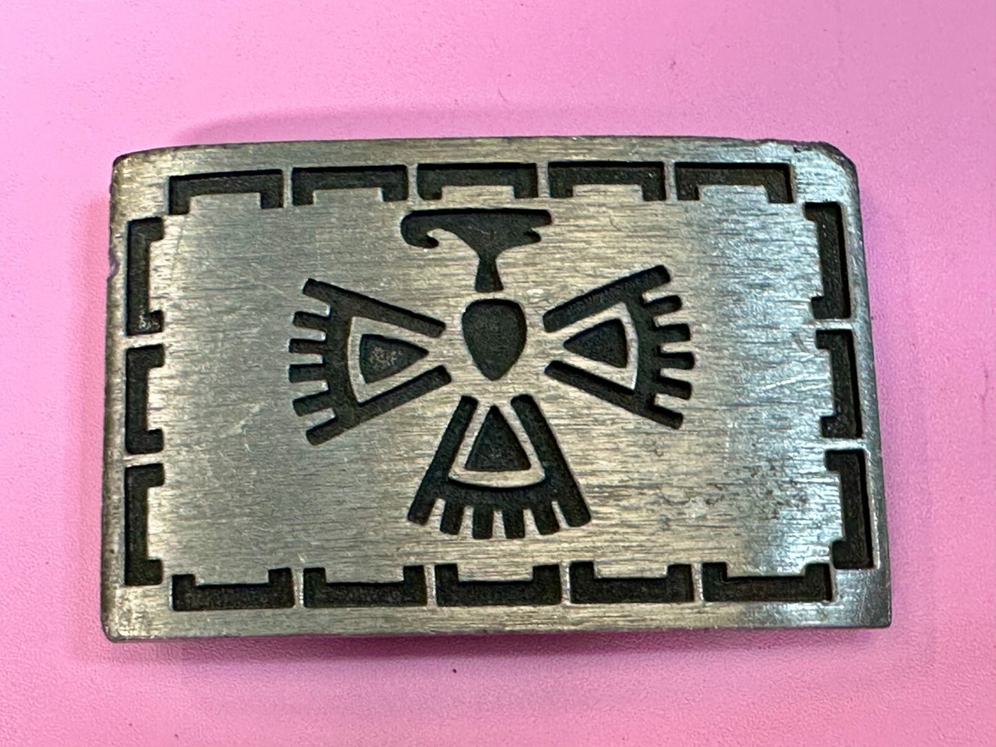 Thunderbird Native American Indian Art Symbol Rectangular Western Belt Buckleun