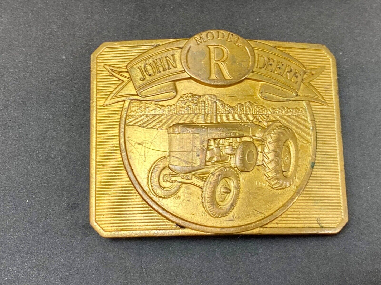 Vintage 1990 John Deere Tractors Model R Diesel commemorative belt buckle