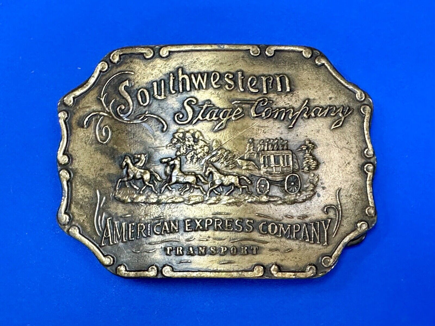 Vintage American Express Southwestern Stage Company Bergamot X-37 belt buckle