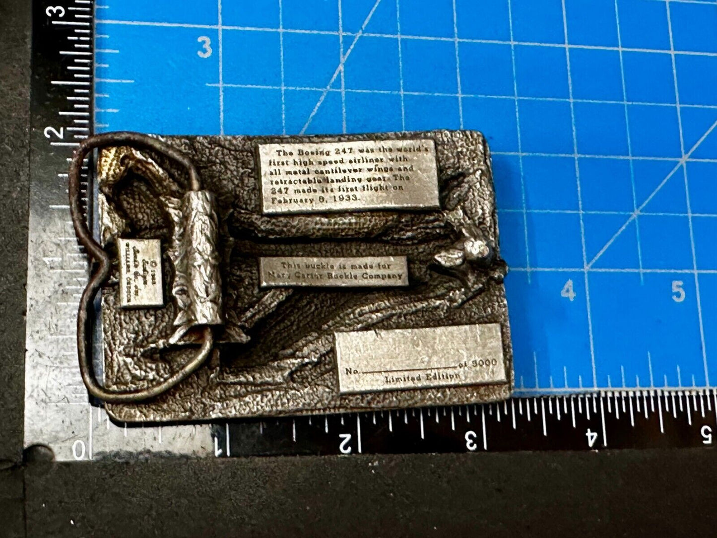 The Boeing 247D High Speed Aircraft Vintage 1986 Belt Buckle by Siskiyou