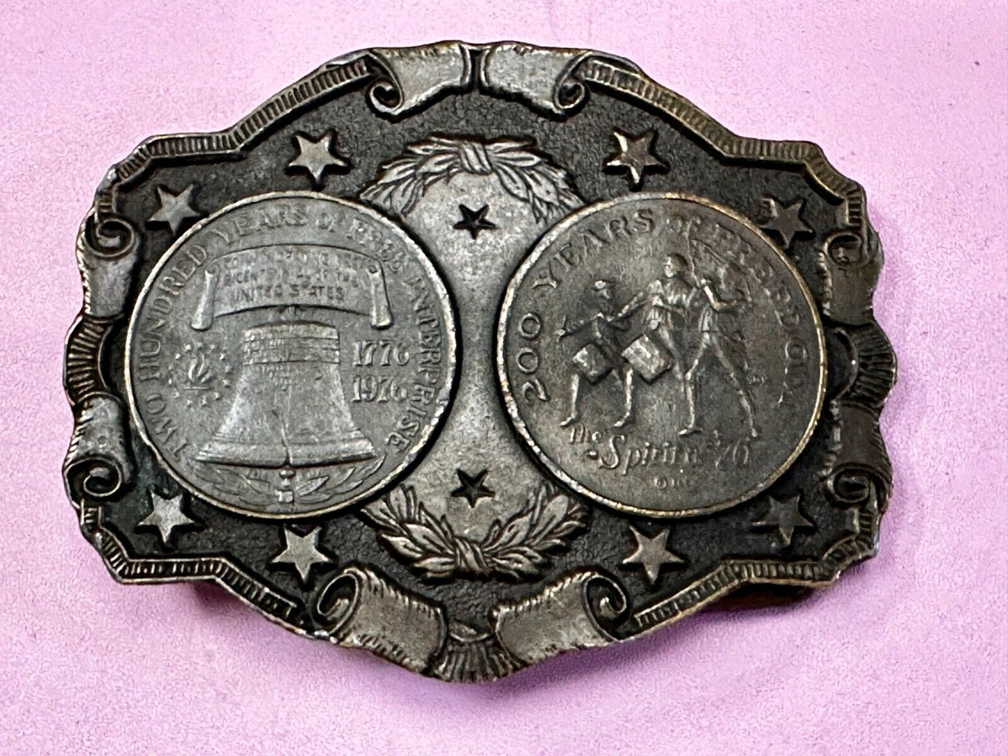 200 YEARS OF FREEDOM USA BICENTENNIAL 76 Coin Collectors Patriotic Belt Buckle