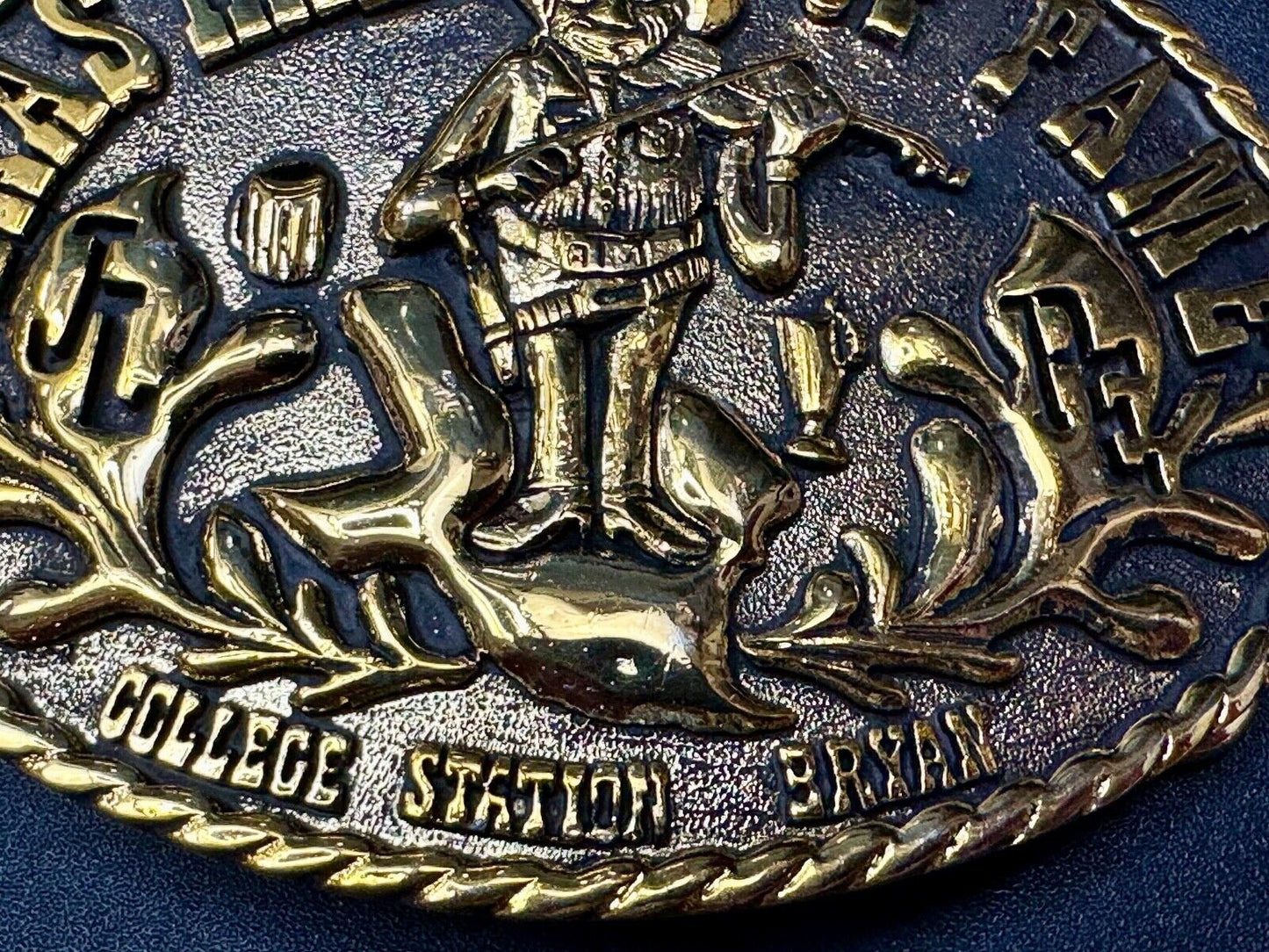 Texas Hall of Fame Bryan–College Station Cities Fiddle Music Vintage Belt Buckle