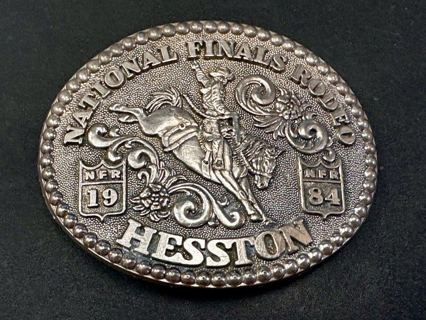 1984 Hesston NFR National Finals Rodeo Cowboys Western Commemorative Belt Buckle